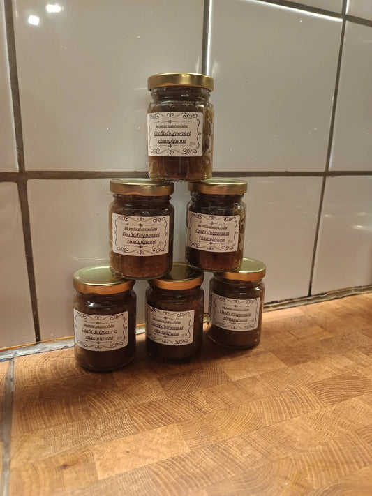 confit d'oignons aux champignons les petits plaisirs d'alex